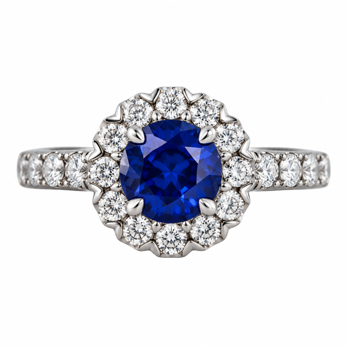 1.40ct Sapphire Diamond 18k Gold Ring