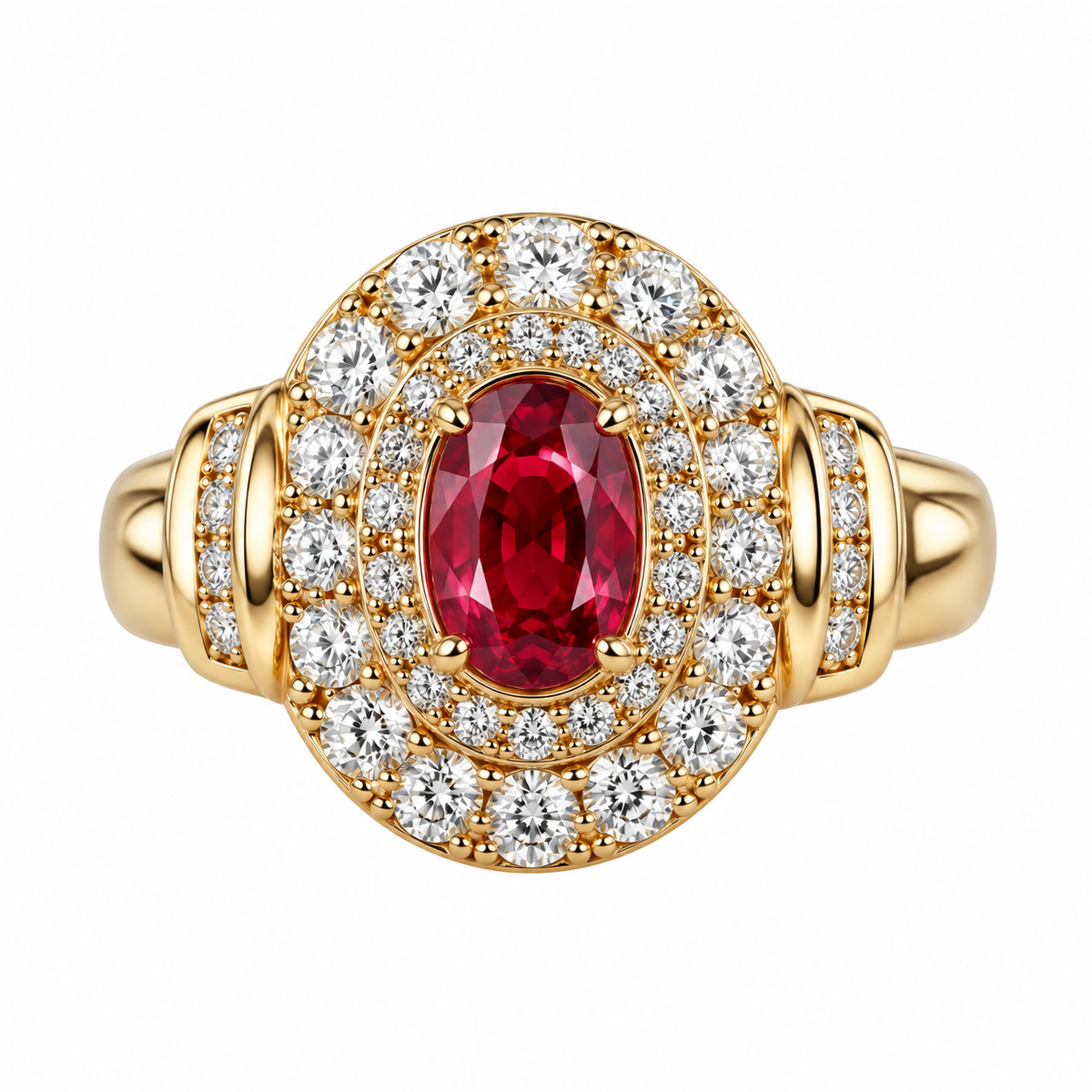 14k Gold Ruby Diamond Ring