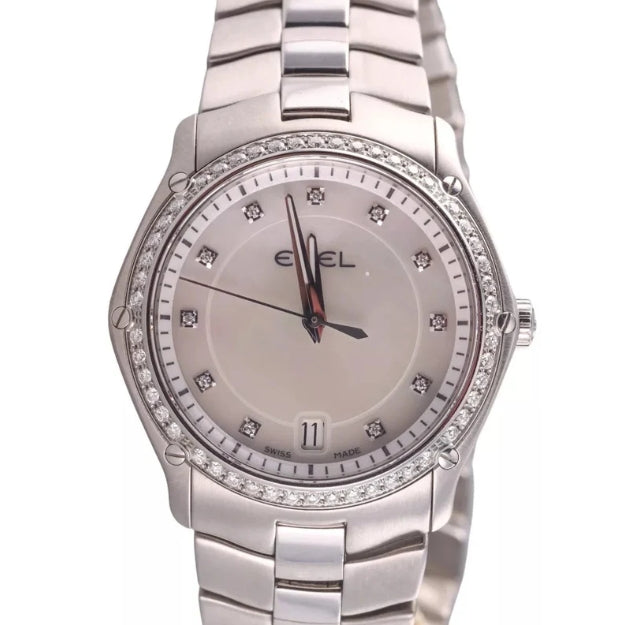 Ebel Classic Sport Mother of Pearl Diamond Steel Watch 1215987