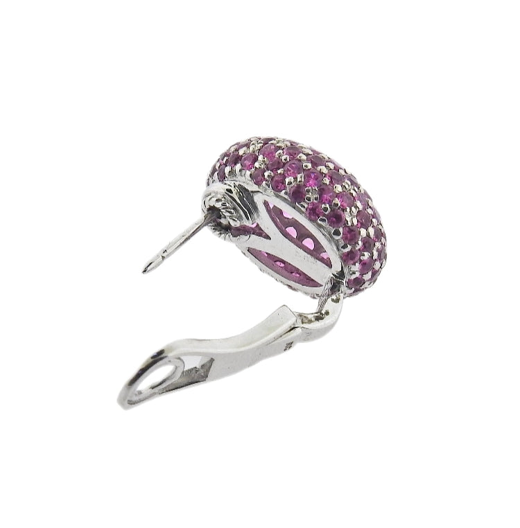 18k Gold Roberto Coin Pink Sapphire Oval Earrings