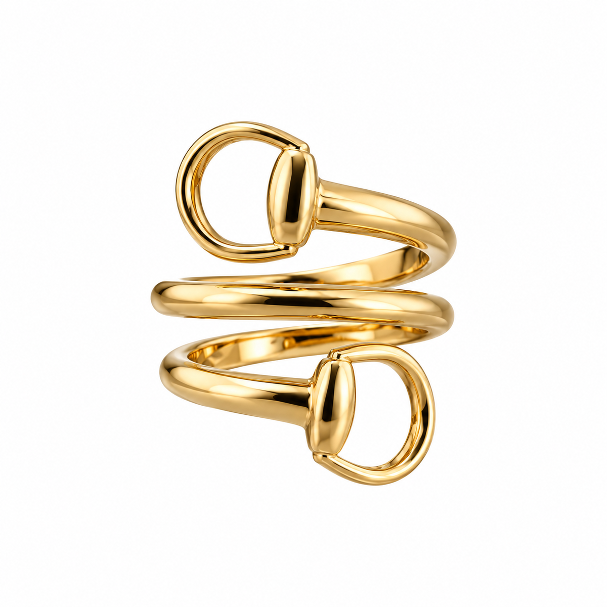 Gucci Horsebit 18K Yellow Gold Contrarie Ring