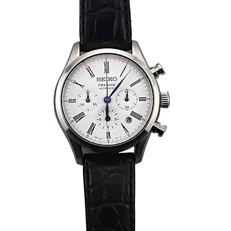 Seiko Presage White Dial Chronograph Men's Watch SRQ023