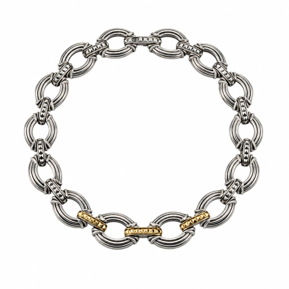 Lagos Caviar Sterling Silver Gold Chain Necklace