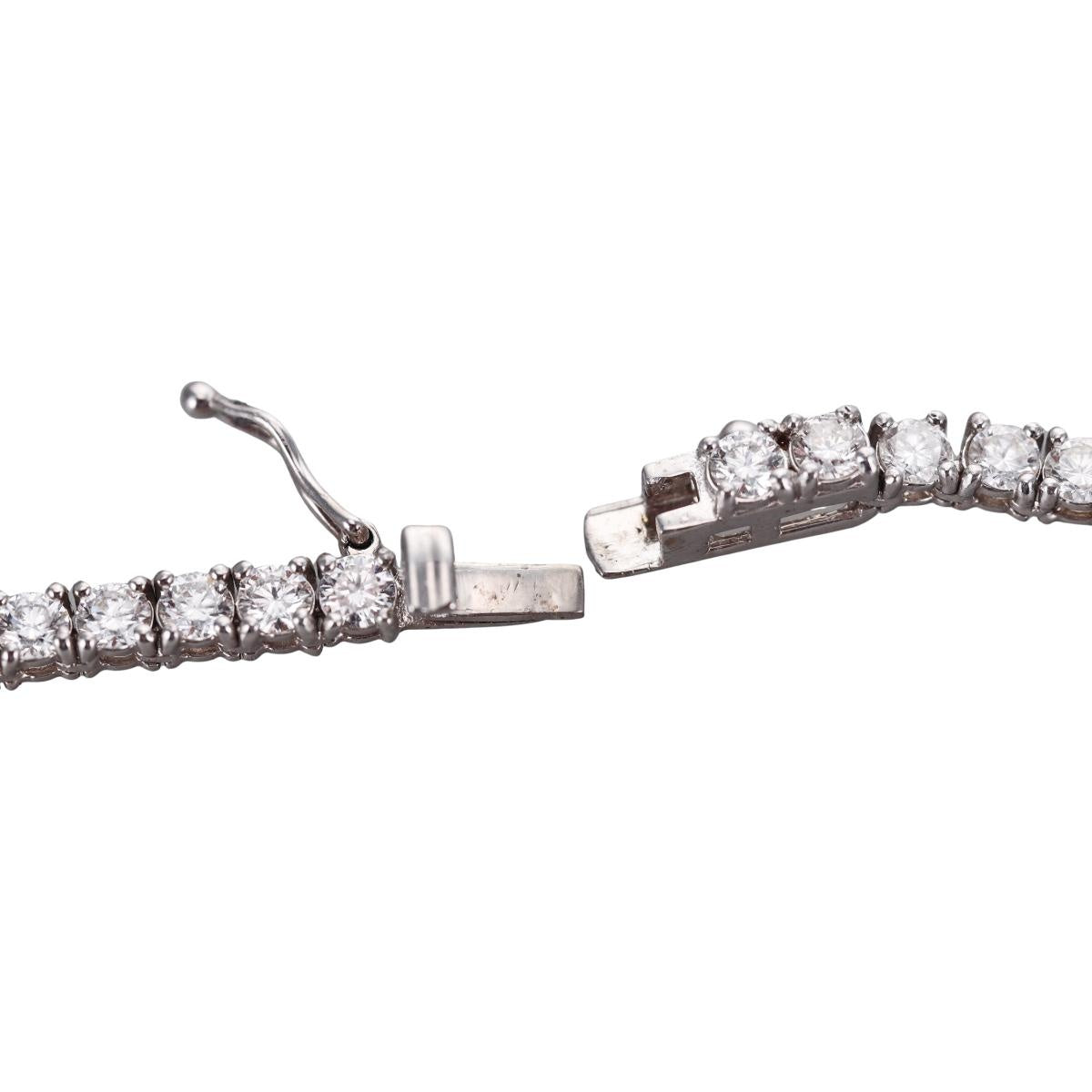 Solid 10k Gold Lab Grown 26.55ctw Round Diamond Tennis Necklace