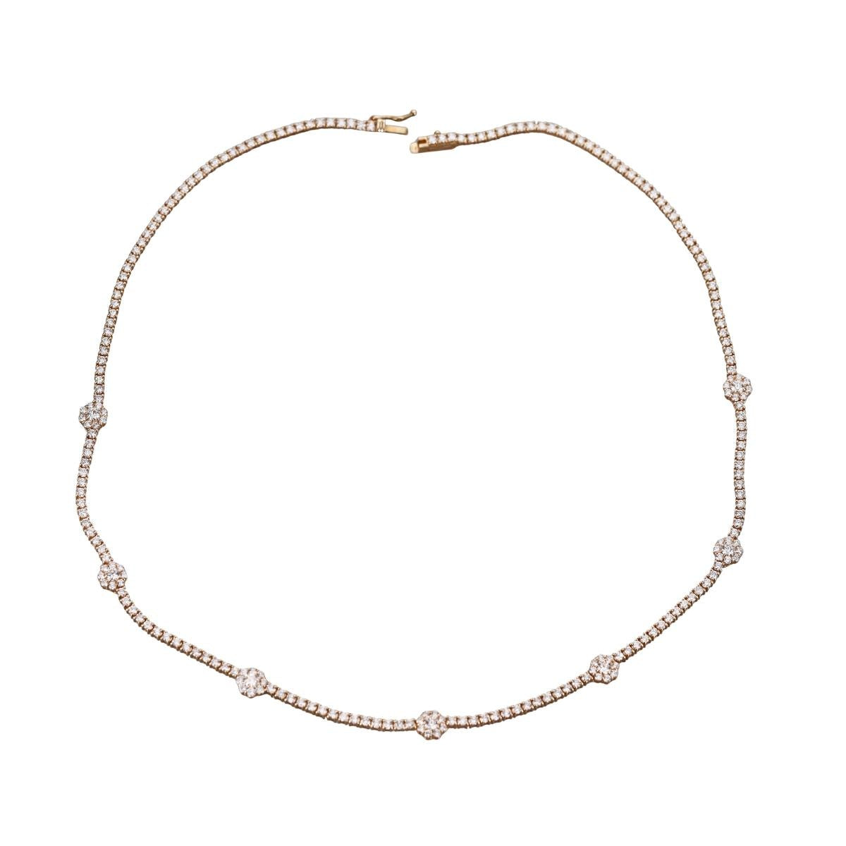 Solid 14k Gold Lab Grown 5.50ctw Tennis Diamond Necklace
