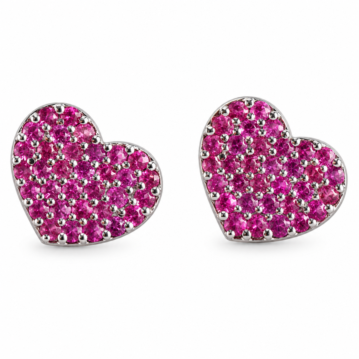 18k Gold Roberto Coin Pink Sapphire Heart Earrings