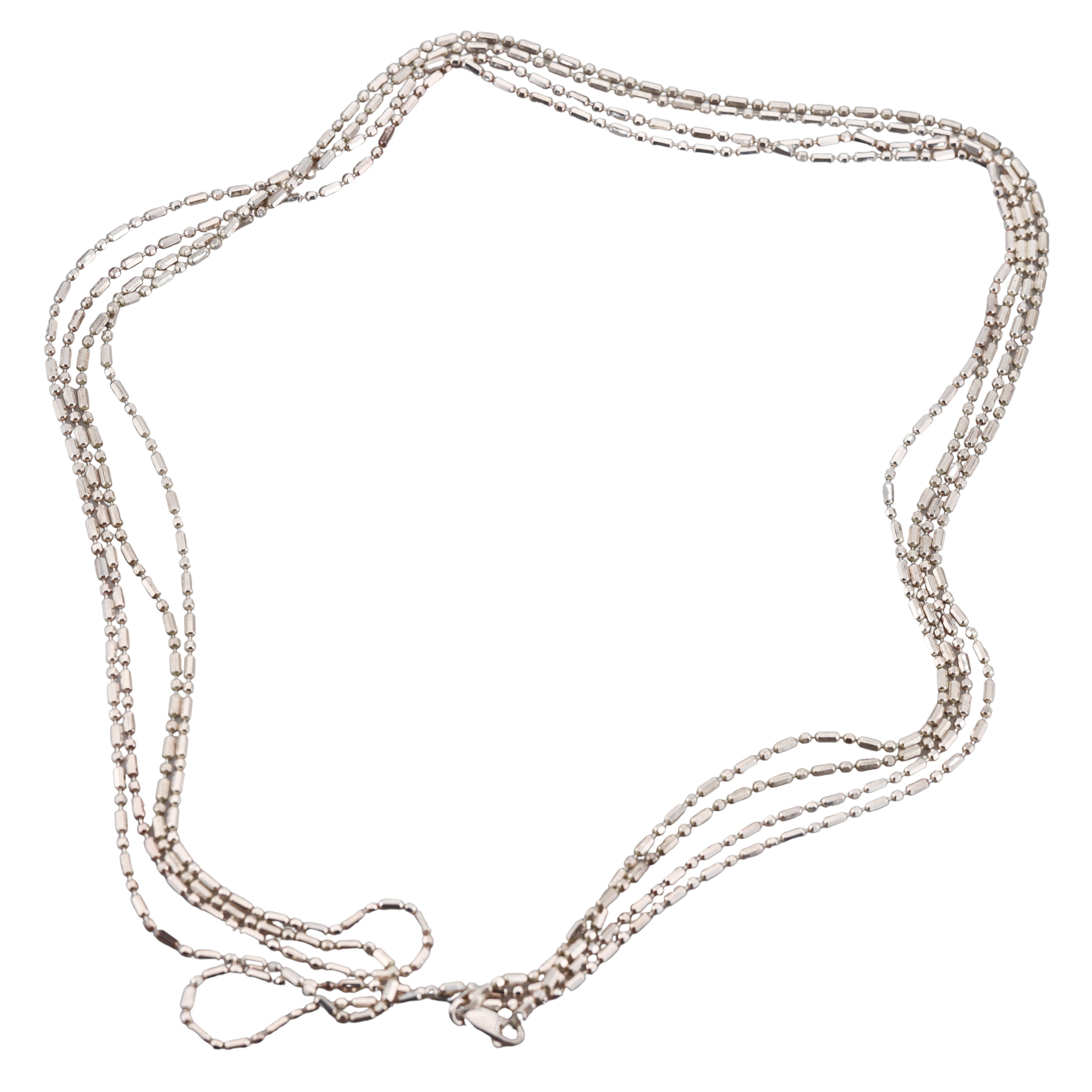 Sterling Silver Multi Strand Chain Necklace