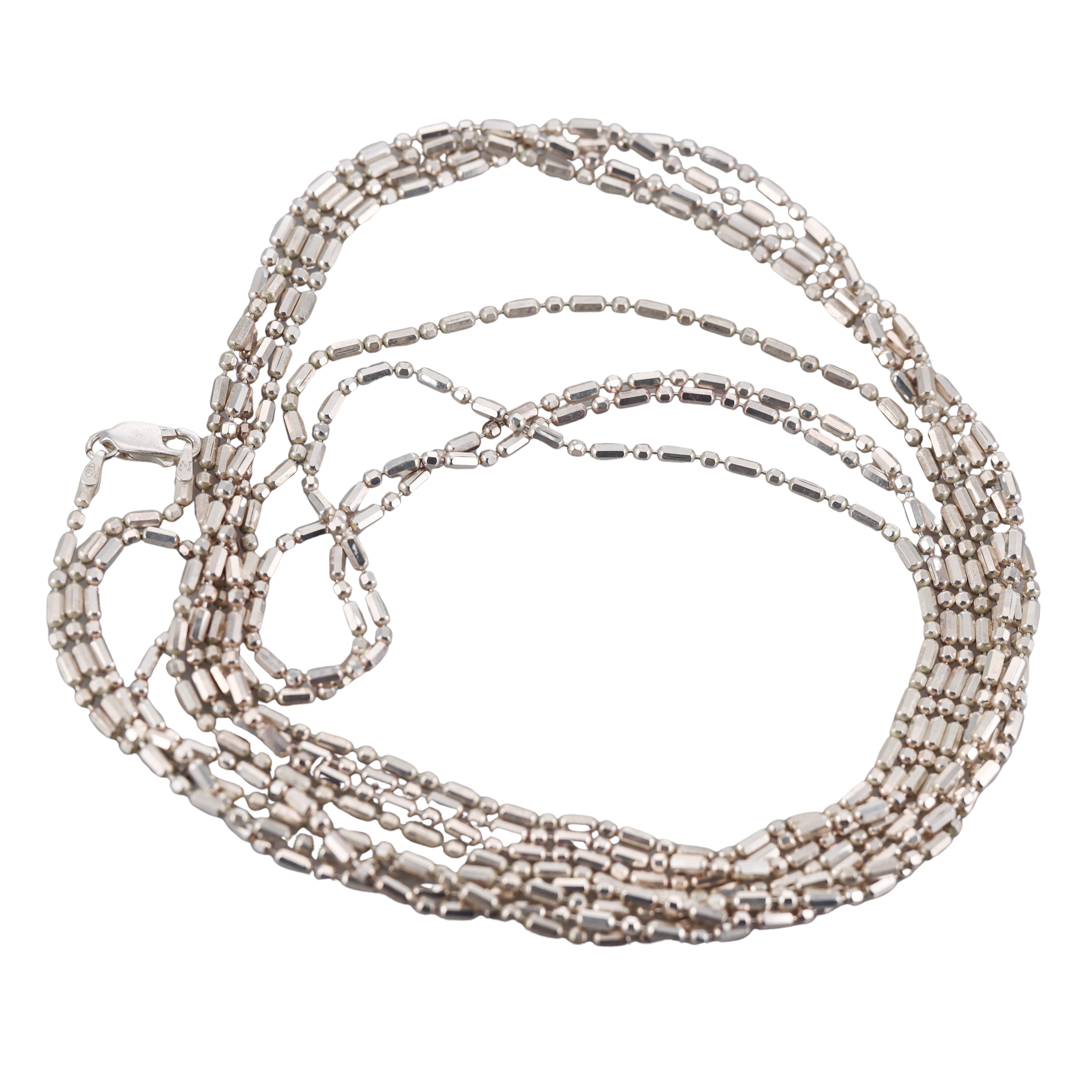 Sterling Silver Multi Strand Chain Necklace