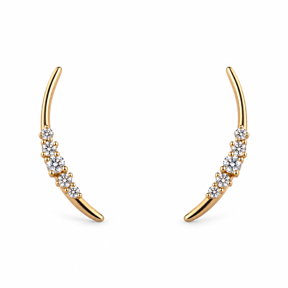 18k Gold Diamond Stud Drop Earrings