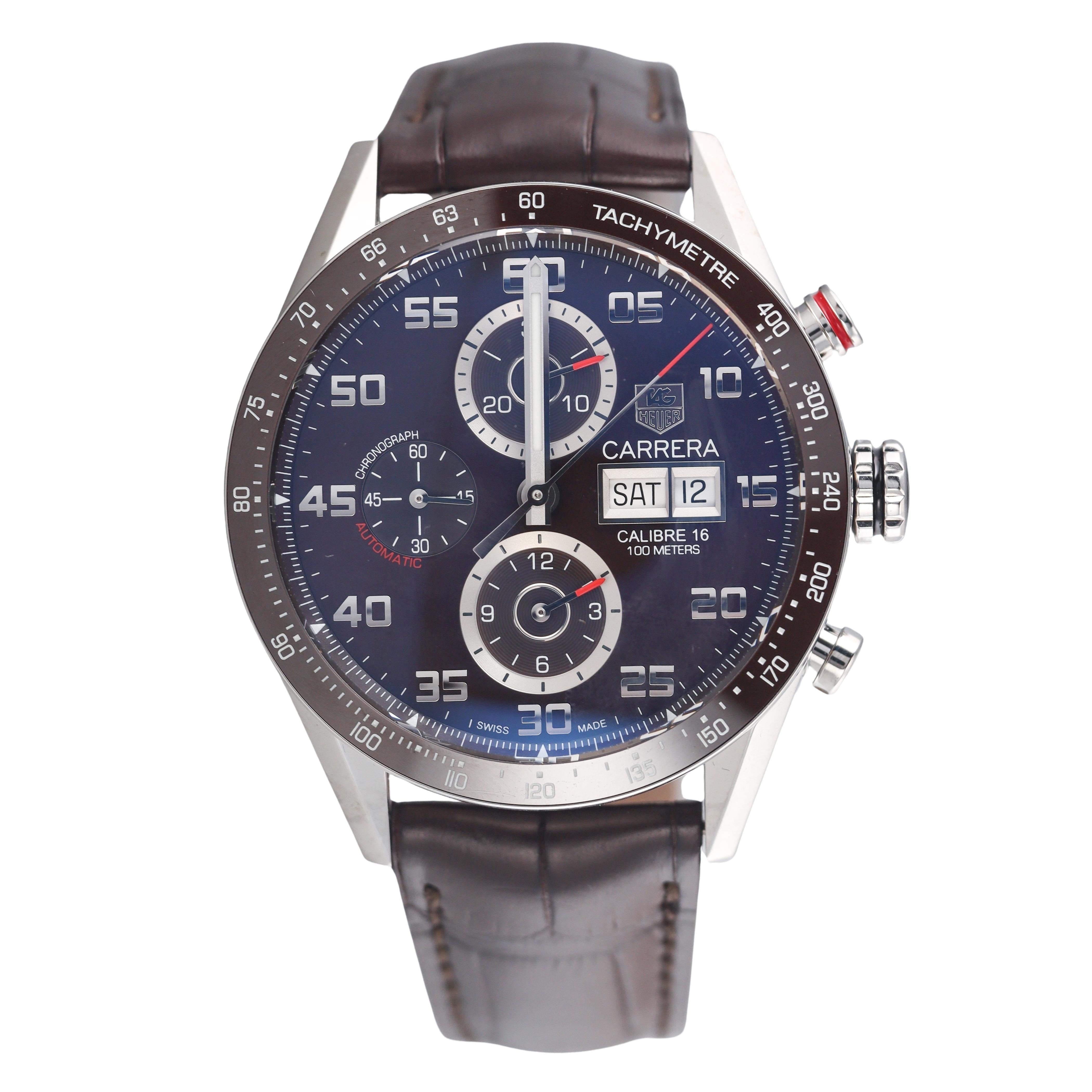 Tag Heuer Carrera Calibre 16 Day Date Chronograph Brown Watch CV2A1S