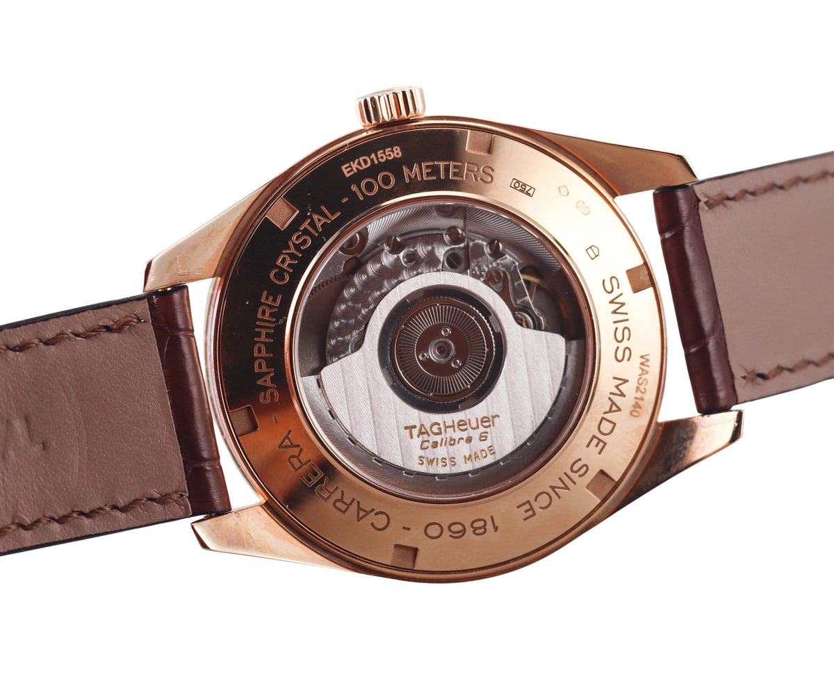 Tag Heuer Carrera Heritage Rose Gold Automatic Watch WAS2140