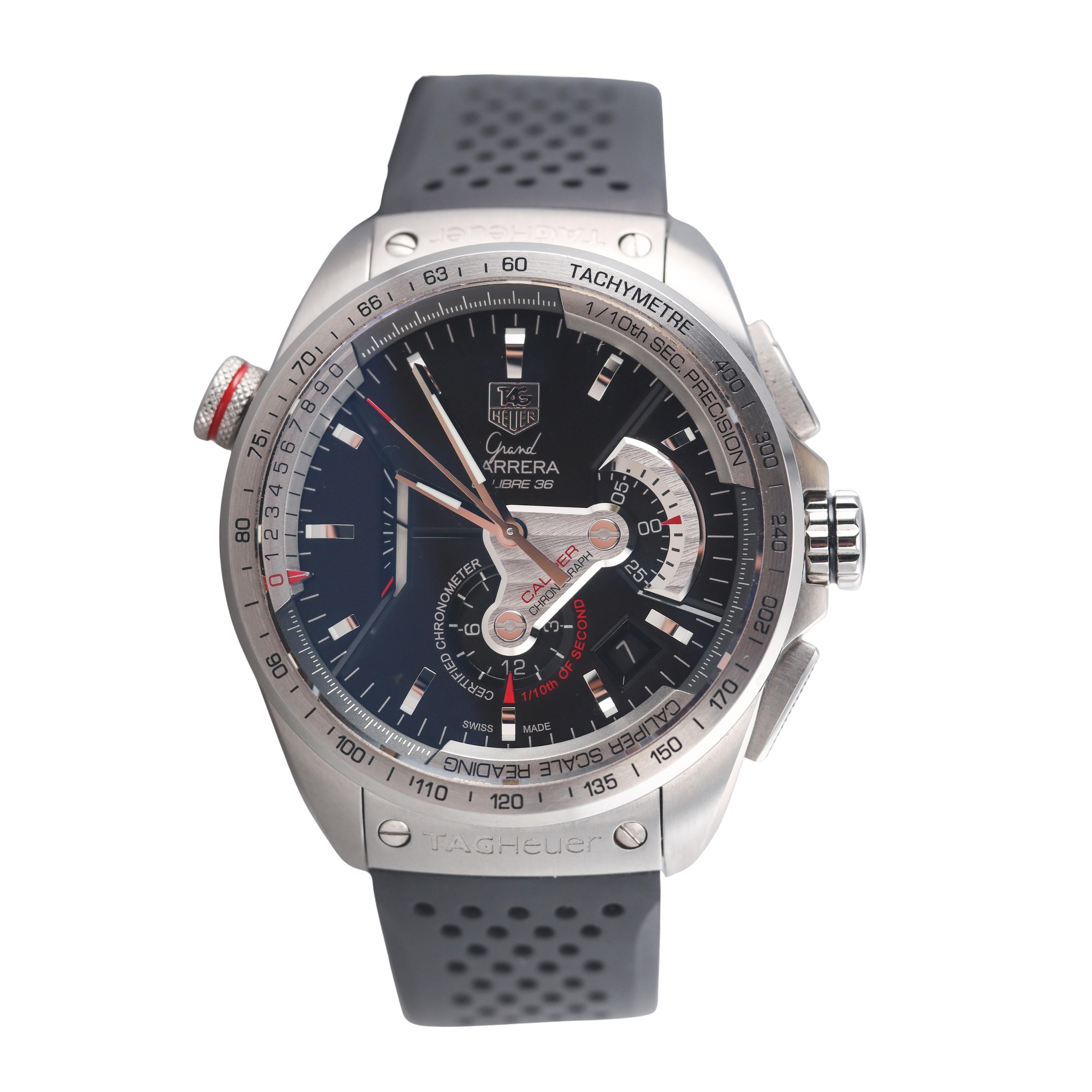 Tag Heuer Grand Carrera Calibre 36 Automatic Steel Watch CAV5115