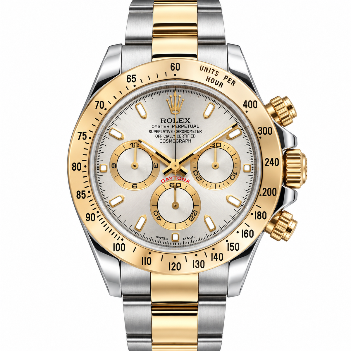 Rolex Cosmograph Daytona 18k Gold Steel Automatic Watch 116532