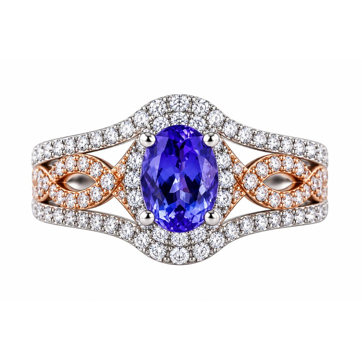 Hakman 18k Gold 1.43ct Tanzanite Diamond Ring