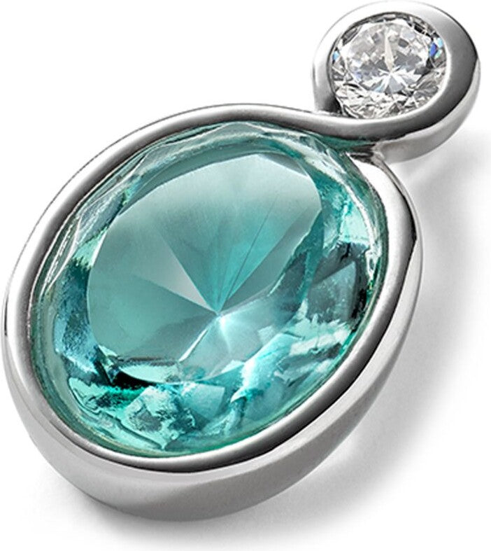 Baccarat Crystal Croise Sterling Silver Turquoise Pendant 2812945