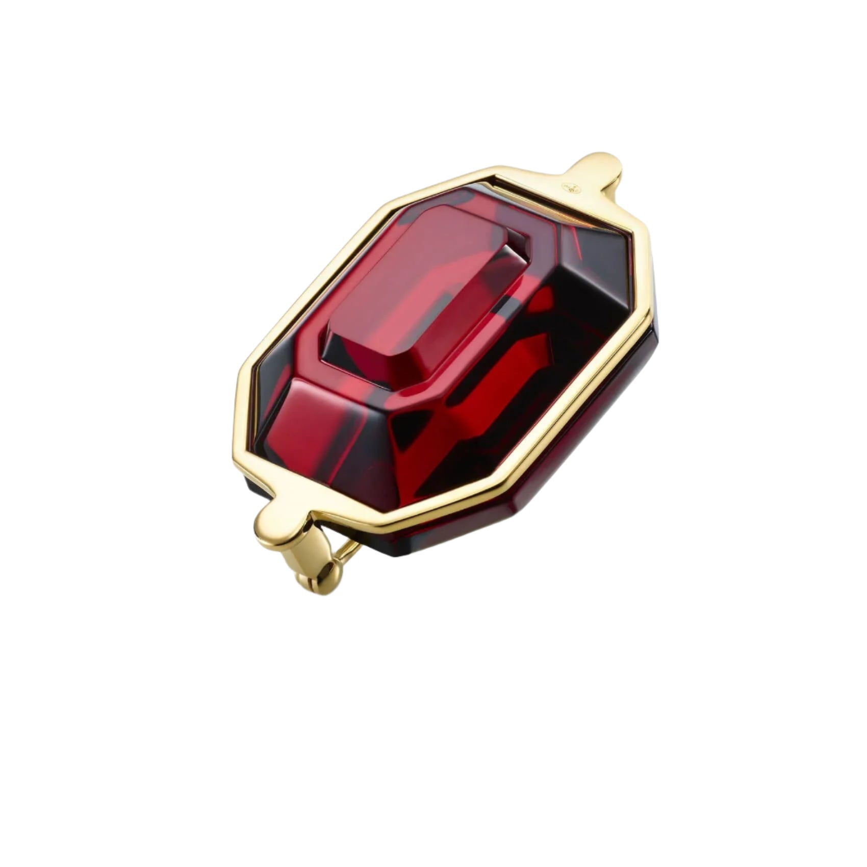 Baccarat Crystal Harcourt 18k Gold Vermeil Sterling Red Brooch 2814697