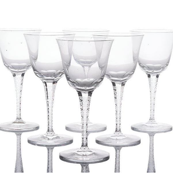 Lalique Treves Burgundy Wine Glass Set of 6