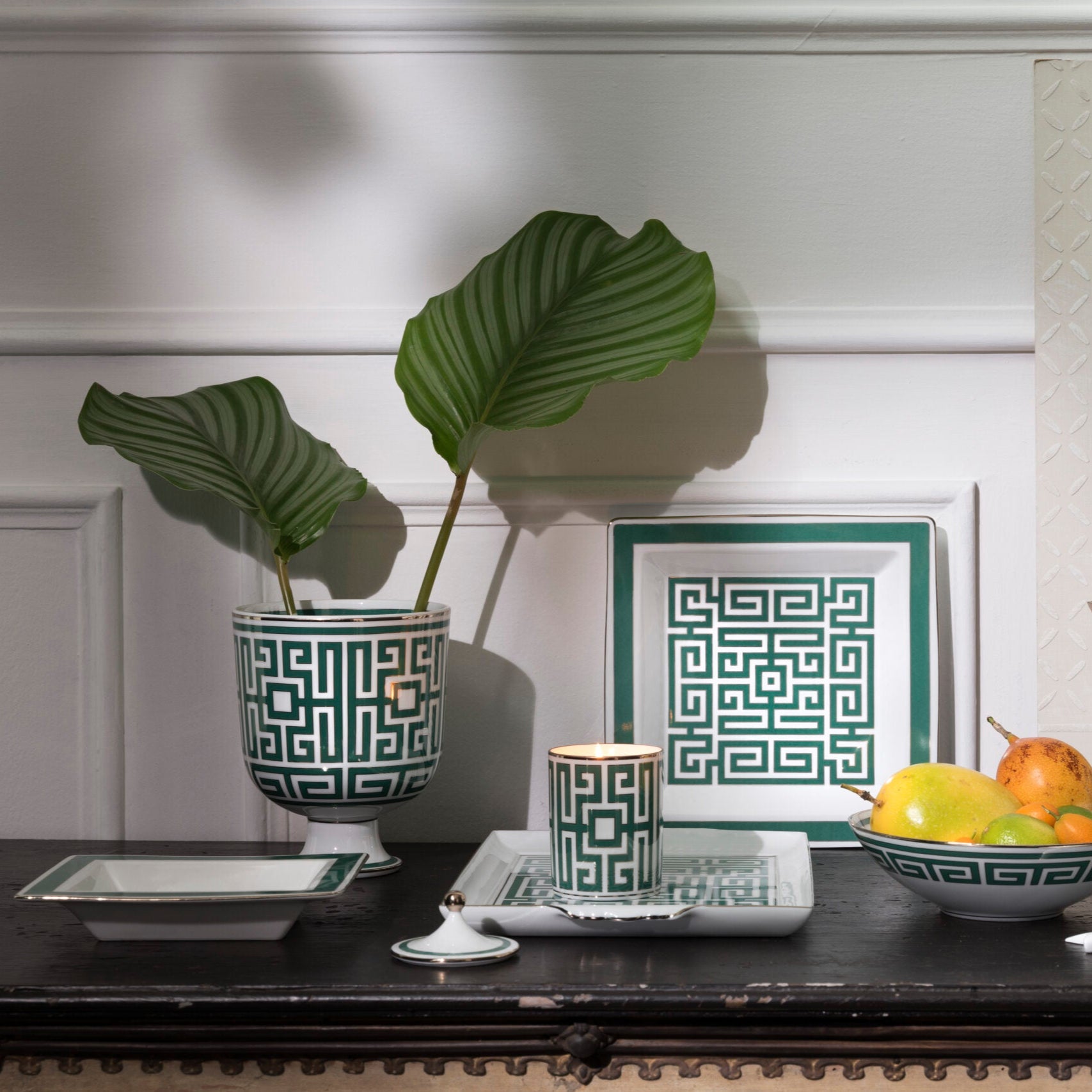 Richard Ginori Labirinto Green 5 pc Dinner Place Setting