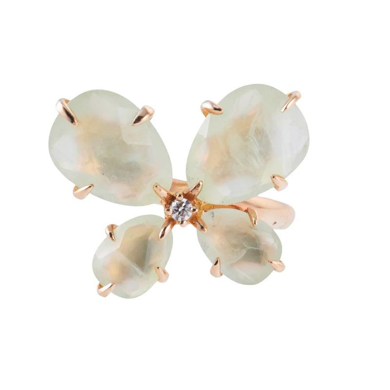 Mimi Milano Mila Prehnite Diamond Butterfly Ring