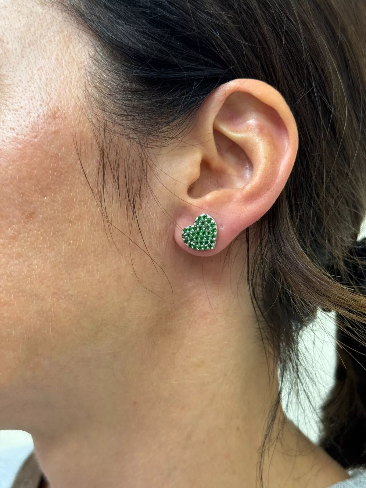 18k Gold Roberto Coin Demantoid Heart Garnet Earrings