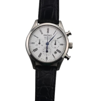 Seiko Presage White Dial Chronograph Men's Watch SRQ023