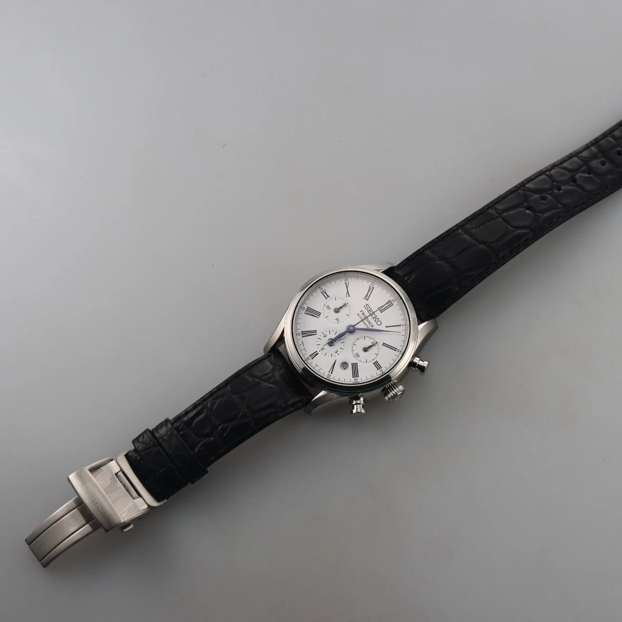 Seiko Presage White Dial Chronograph Men's Watch SRQ023