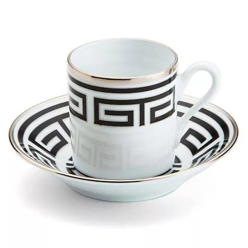 Richard Ginori Labirinto Nero Espresso Cup & Saucer Set of 6