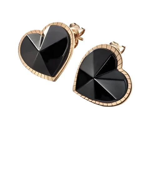Baccarat Etoile Mon Coeur Crystal 18k Gold Vermeil Sterling Silver Heart Earrings 2812897