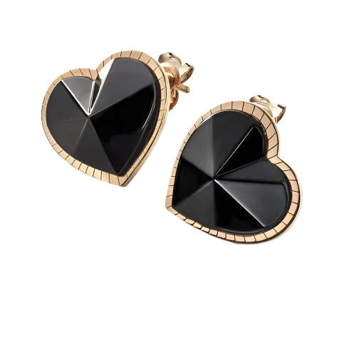 Baccarat Etoile Mon Coeur Crystal 18k Gold Vermeil Sterling Silver Heart Earrings 2812897
