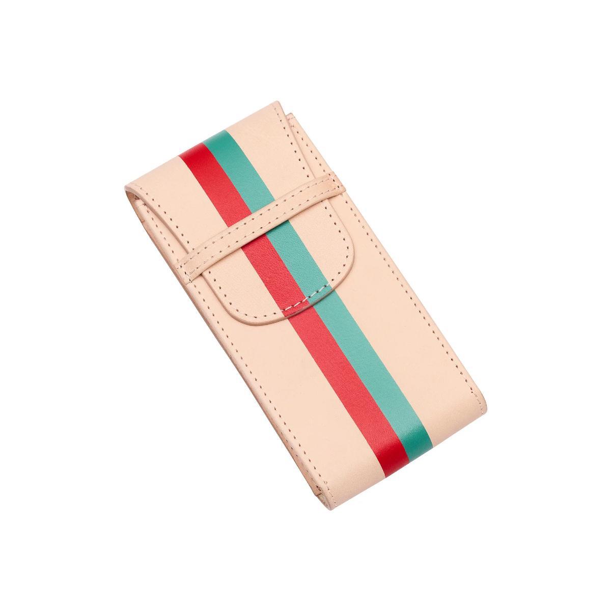 Rapport London La Californienne Vegan Leather Single Watch Pouch In Red/Turquois