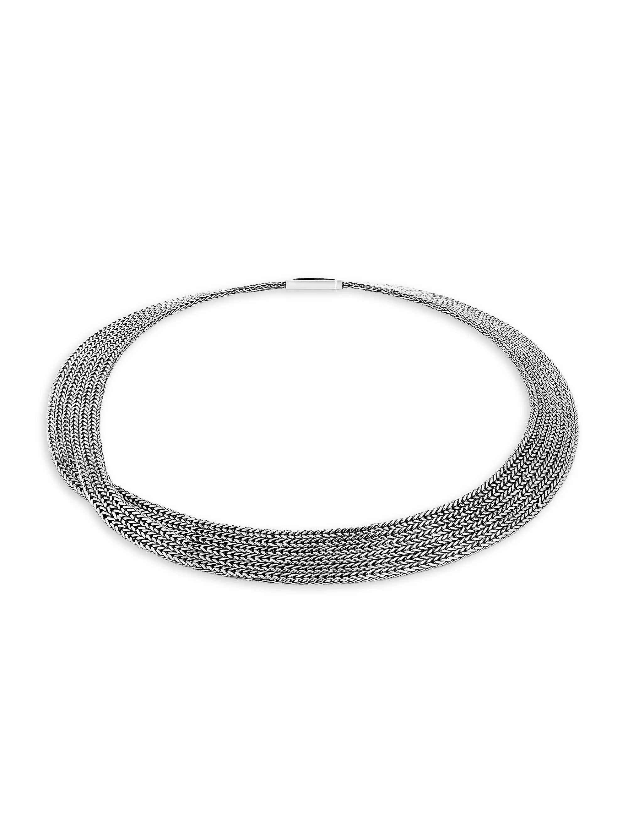 John Hardy Chain Classic Sterling Silver Wrap Chain Necklace Retail $2200