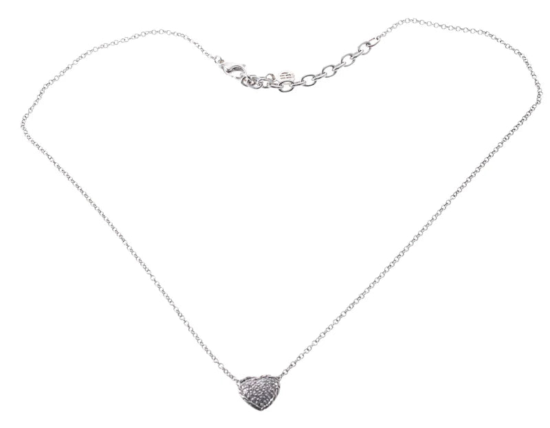 John Hardy Diamond Sterling Silver Heart Pendant Necklace OG-2533