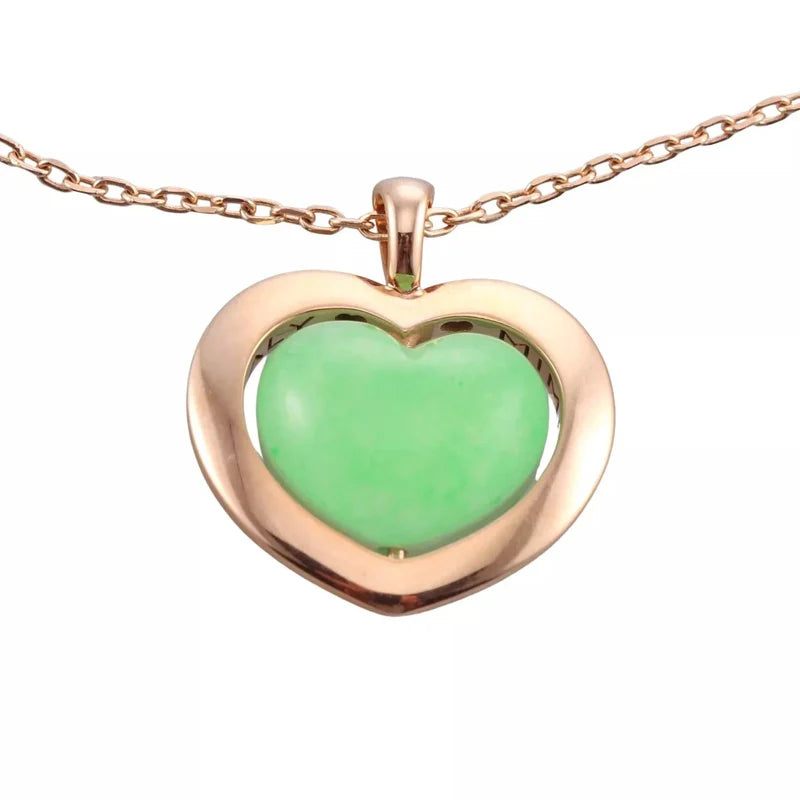 Mimi Milano 18k Gold Jade Heart Pendant Necklace