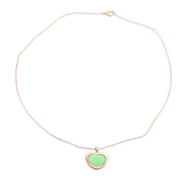 Mimi Milano 18k Gold Jade Heart Pendant Necklace