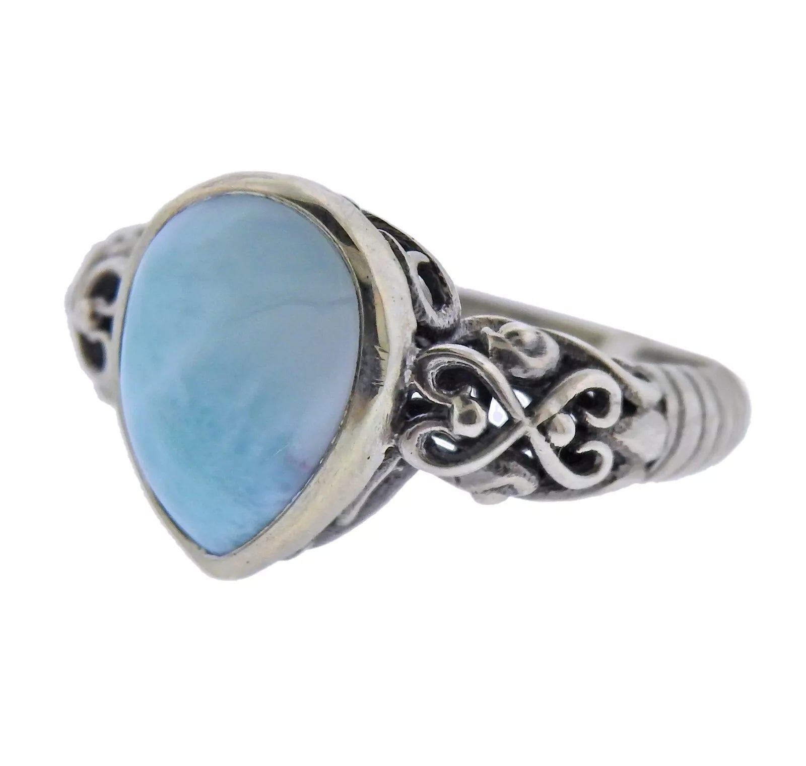 Marahlago Sterling Silver Larimar  Ring Retail $192 #09