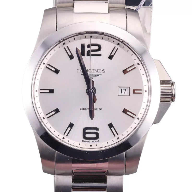 Longines Conquest Silver-Tone Dial Steel Watch L37604766