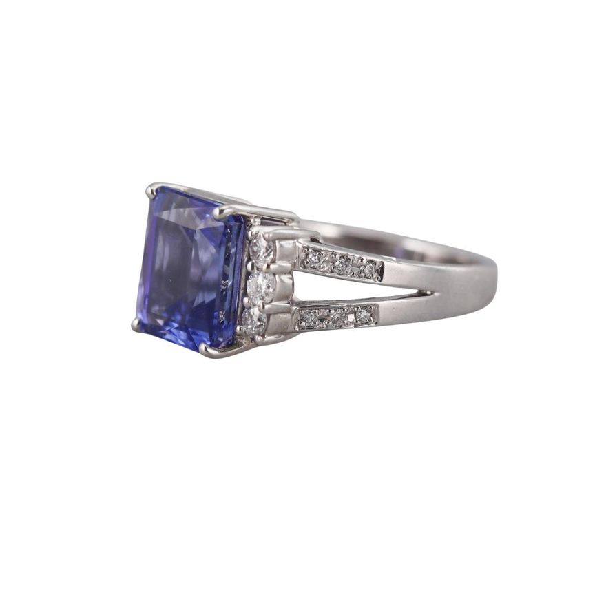 Platinum 6.64ct Tanzanite Diamond Ring
