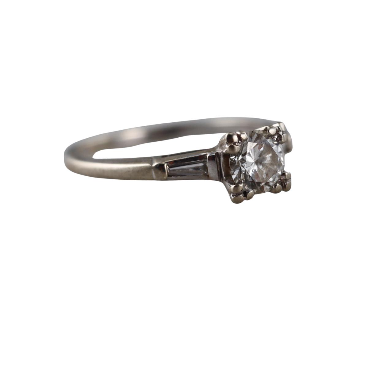 Midcentury 14k Gold Diamond Engagement Ring