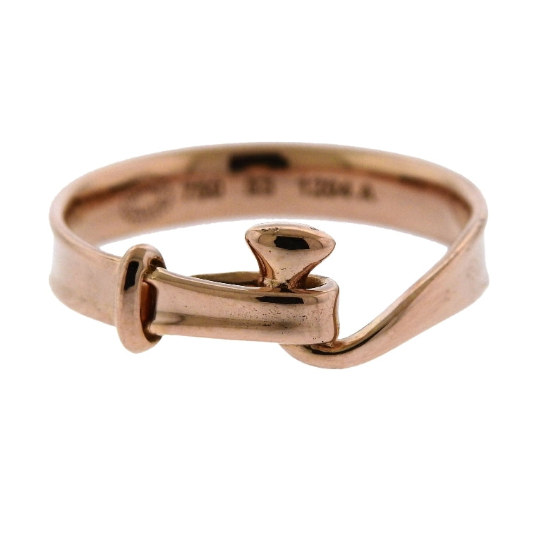 Georg Jensen Torun 18k Rose Gold Hook Ring