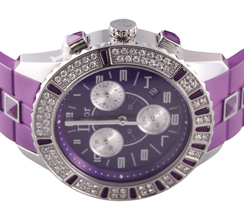 Dior Diamond Gemstone Diamond Bezel Chronograph Ladies Watch CD11431JR001