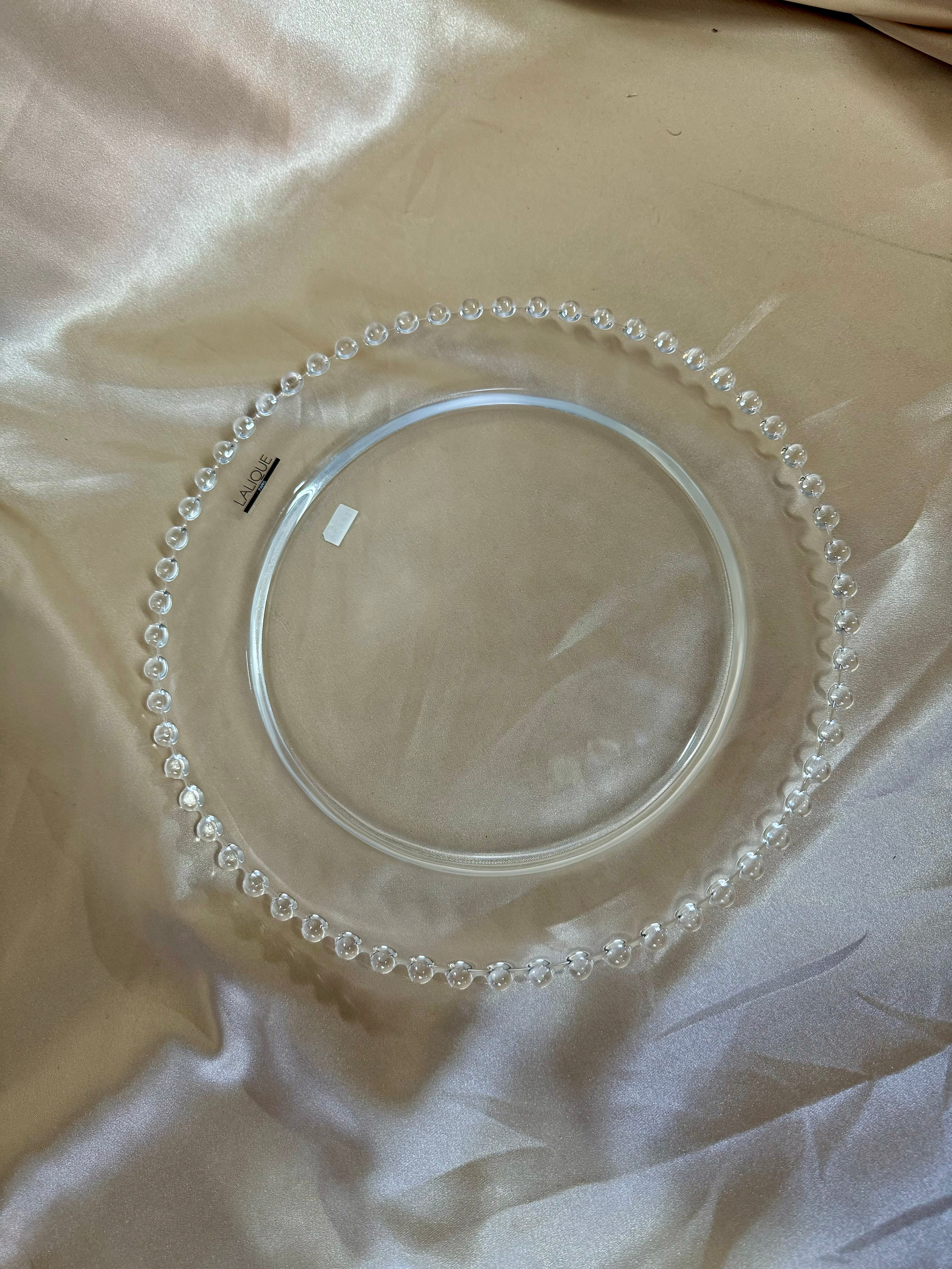 Lalique Crystal Andlau Assiette Dessert Plate Set of 3 90592103586