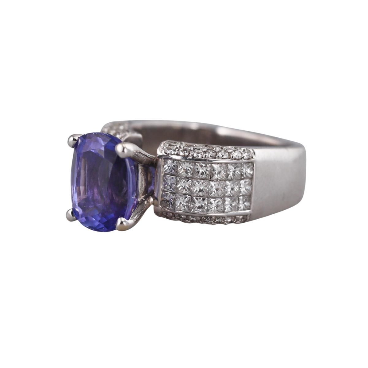 5.36ct Tanzanite Diamond 18k Gold Ring