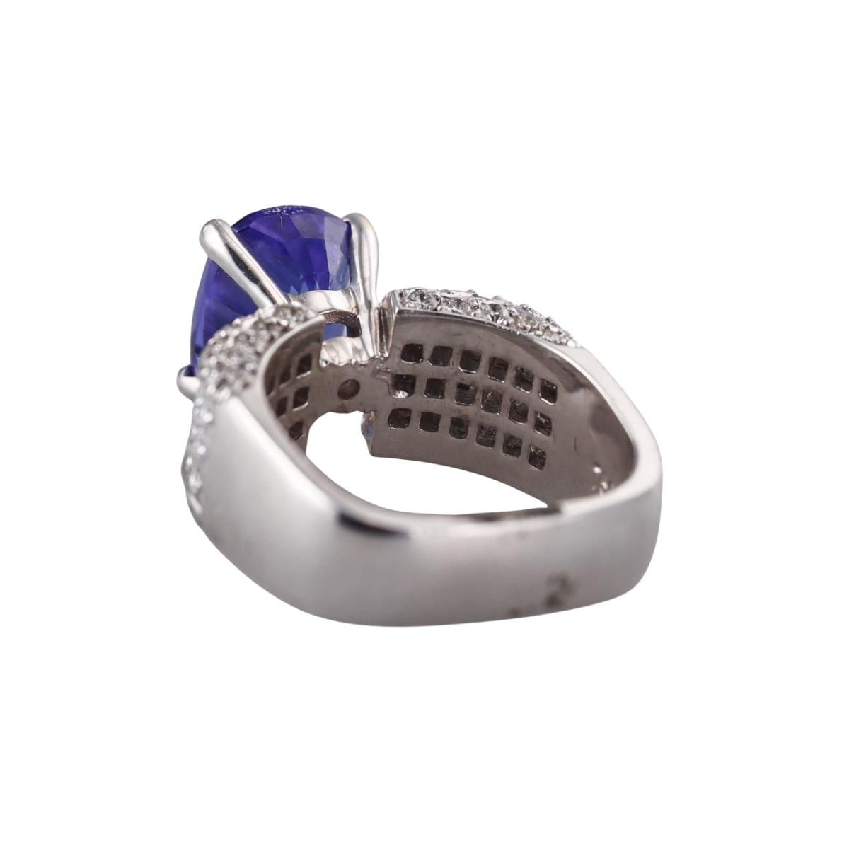 5.36ct Tanzanite Diamond 18k Gold Ring