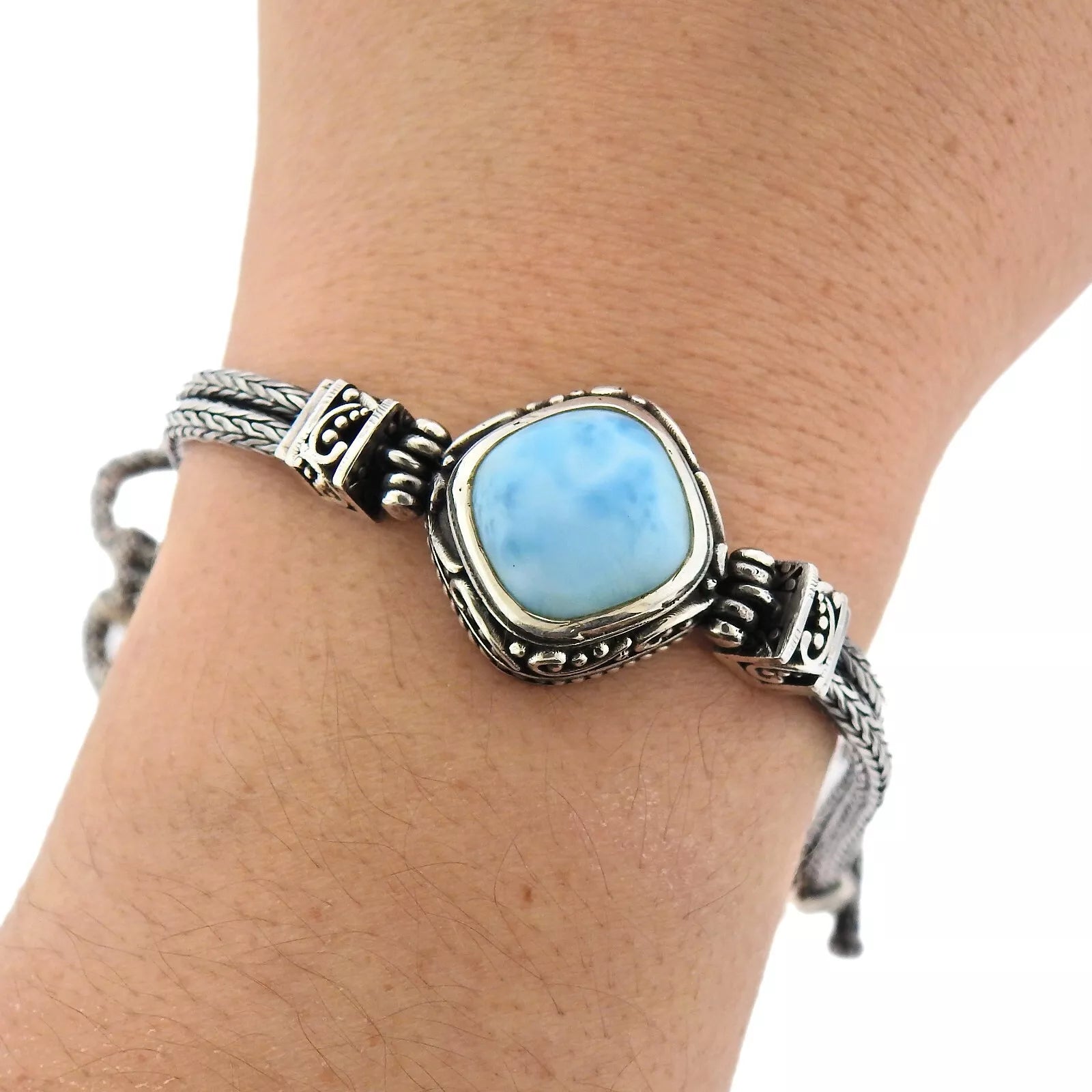 Marahlago Sterling Silver Larimar Bracelet Retail $700 #016