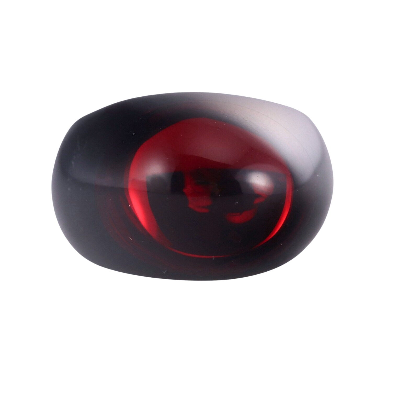 Baccarat Jewelry Tango Iridescent Red and Onyx Crystal Ring 9