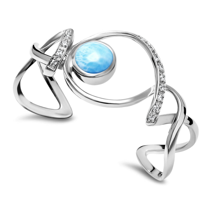 Marahlago Sterling Silver Larimar Cuff Bracelet Dante Collection Retail $564 #017