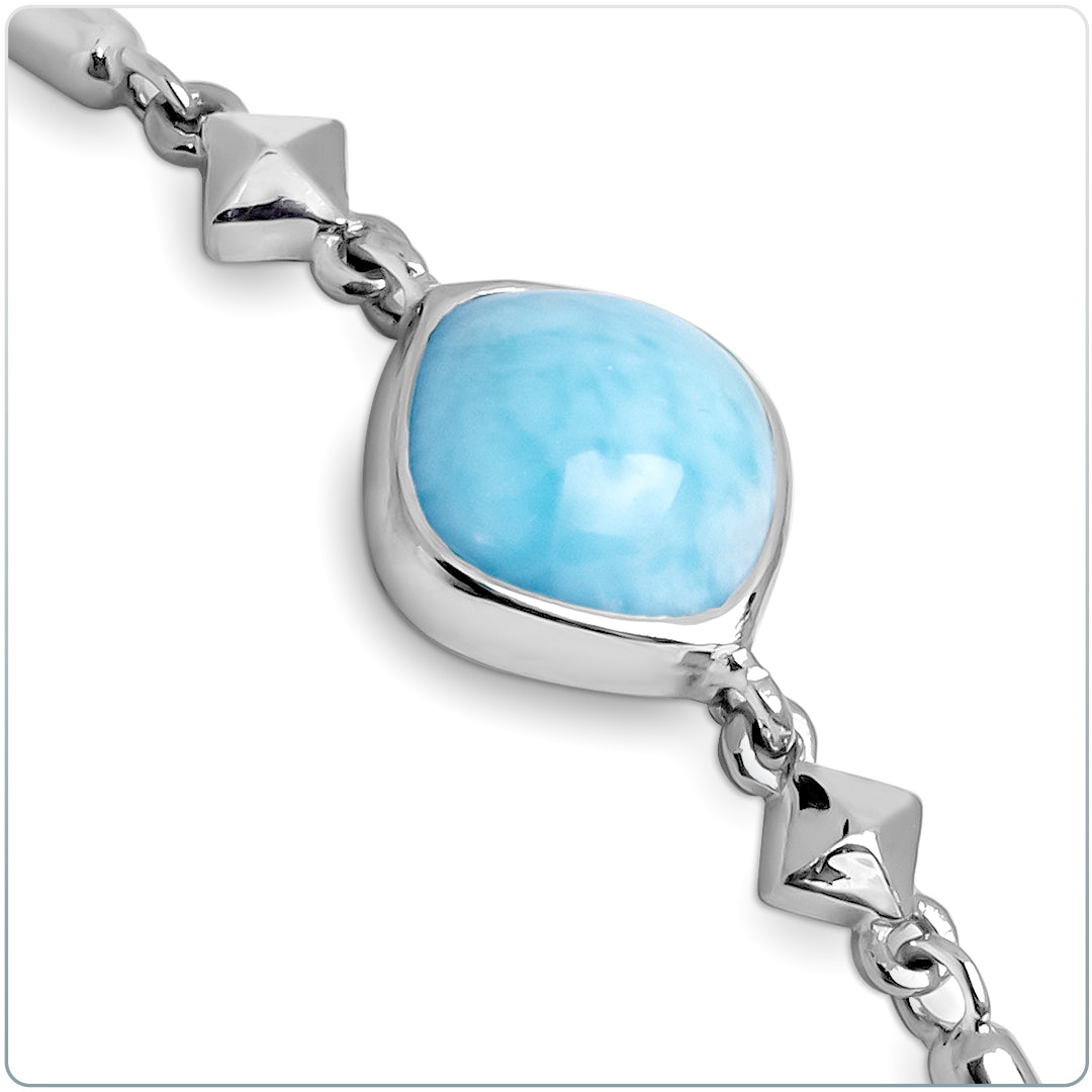 Marahlago Sterling Silver Larimar Boho Bracelet Retail $222 #022