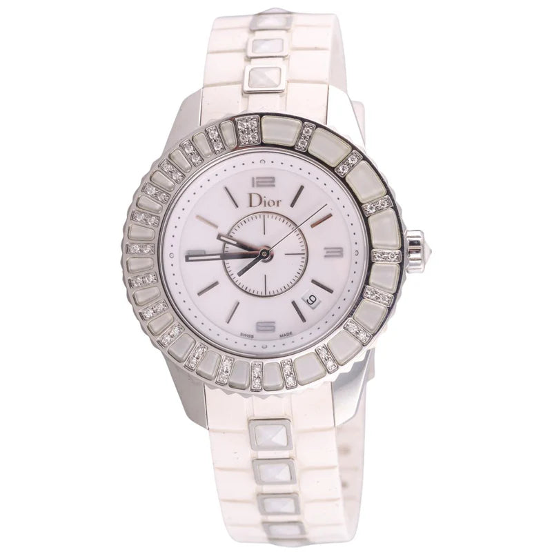 Christian Dior Christal White Rubber Diamond Ladies Watch CD113112R001