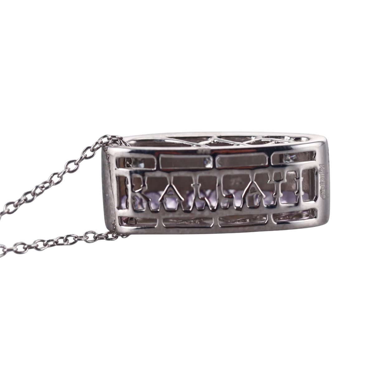 Kallati Diamond Morganite Gold Pendant Necklace