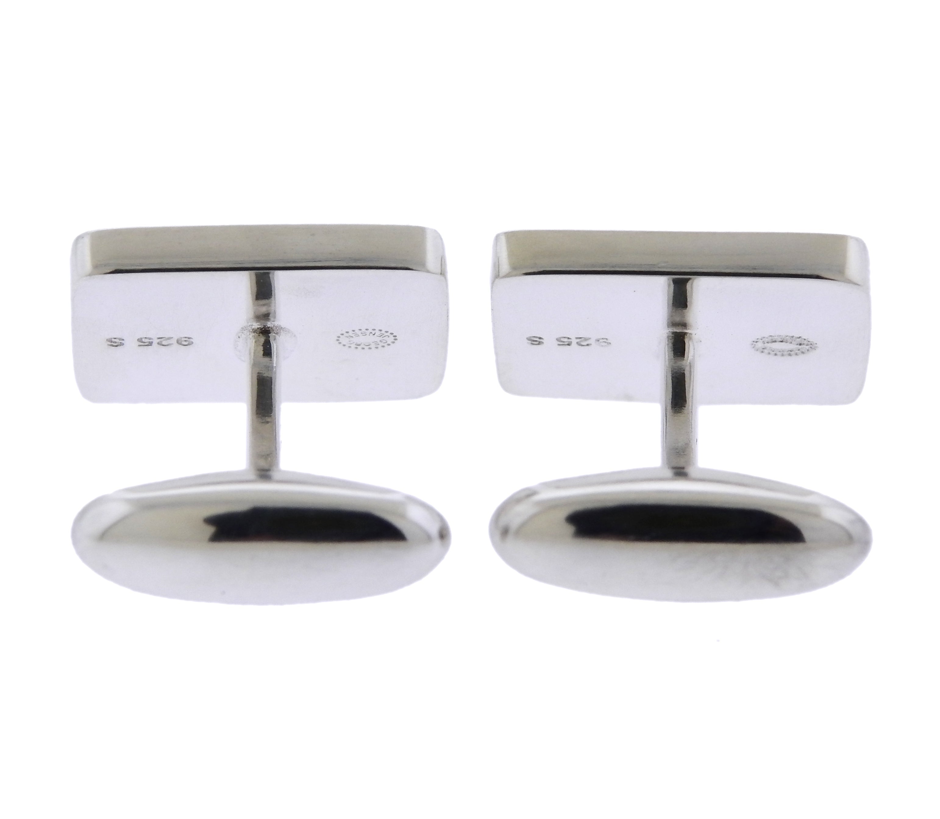 Georg Jensen Checkered Sterling Silver Cufflinks OG-1918